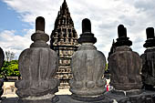 Prambanan - Candi Lara Jonggrang, the fluted stupa-like ornaments called 'ratna' 